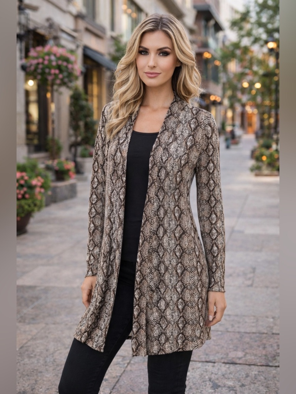 NEW Zenana Outfitters Snakeskin Cardigan